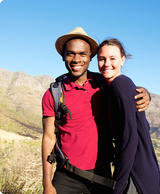 Happy couple outdoors